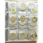 Ukraine, Large set of 5 hryvnia coins 1998-2008, 62 pieces in a clasper