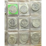 Ukraine, Large set of 5 hryvnia coins 1998-2008, 62 pieces in a clasper