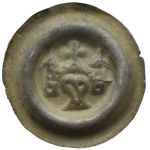 Silesia, wide brakteat, Eagle's head in the gate of the building