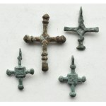 Kyiv Rus X-XIII century, set of 4 bronze crosses (4).