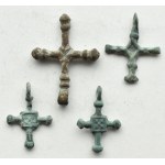 Kyiv Rus X-XIII century, set of 4 bronze crosses (4).
