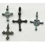 Kyiv Rus X-XIII century, set of 4 bronze crosses (5).