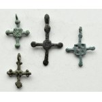 Kyiv Rus X-XIII century, set of 4 bronze crosses (5).