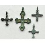Kyiv Rus X-XIII century, set of 4 bronze crosses (6).