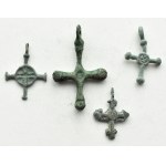 Kyiv Rus X-XIII century, set of 4 bronze crosses (9).