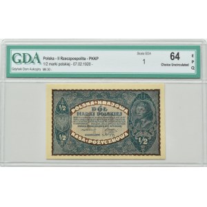 II RP, 1/2 Mark 1920, Warschau, GDA 64 EPQ