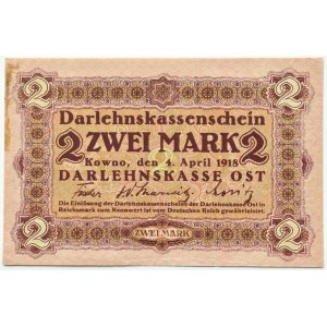 OST, Kaunas, 2 marks 1918 OST, series A, LOW NUMBER