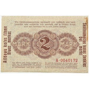 OST, Kaunas, 2 marks 1918 OST, series A, LOW NUMBER