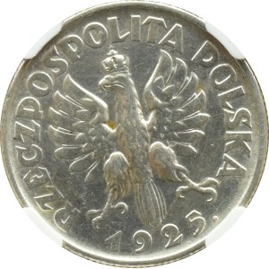 Second Republic, Spikes, 1 zloty 1925, London, NGC AU Details