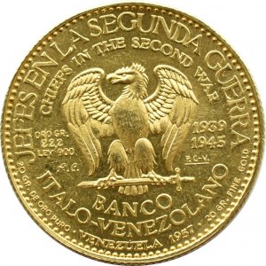 Venezuela, Leaders of World War II - Hideki Tōjō, 1957 medal, gold