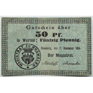 Bromberg/Bydgoszcz, Gutschein 50 pfennig 1916, variety 1.
