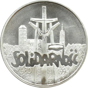 III RP, Solidarity (A), 100000 gold 1990, type A, Warsaw, BEAUTIFUL!