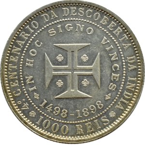 Portugal, 1000 reis 1898, Discovery of India, Lisbon BEAUTIFUL
