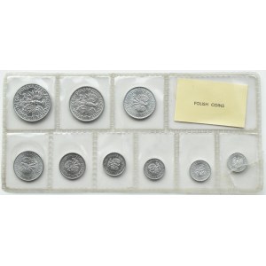 PRL, Polish aluminum coins, 1 grosz-5 zlotys 1949-1976, Fisherman on the grass