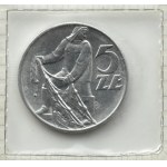 PRL, Polish aluminum coins, 1 grosz-5 zlotys 1949-1976, Fisherman on the grass