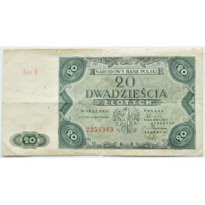 RP, 20 zloty 1947, series B, Warsaw