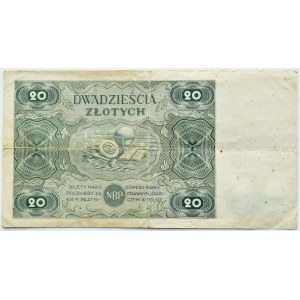 RP, 20 zloty 1947, series B, Warsaw