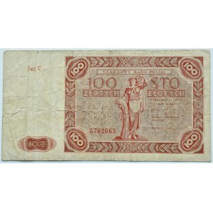 RP, 100 zloty 1947, series C, Warsaw