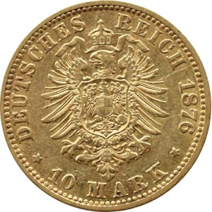Germany, Hamburg, 10 marks 1876 J, Hamburg VERY RARE