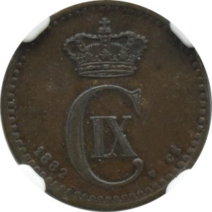Dänemark, 1 Erz 1882 CS, Kopenhagen, NGC AU 55 BN