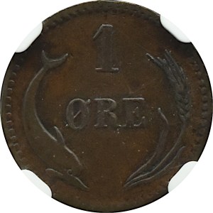Dänemark, 1 Erz 1882 CS, Kopenhagen, NGC AU 55 BN