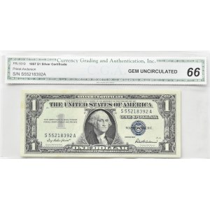 USA, G. Washington, $1 1957, S/A series, Priest &amp; Anderson, CGA 66
