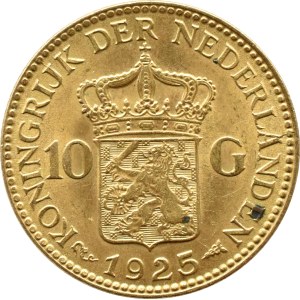 Netherlands, Wilhelmina, 10 guilders 1925, Utrecht