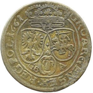 John II Casimir, sixpence 1661 GB-A, Lviv