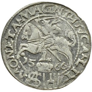 Sigismund II Augustus, Pfennig pro polnischen Fuß 1566 L/LIT, Tykocin RZADKI