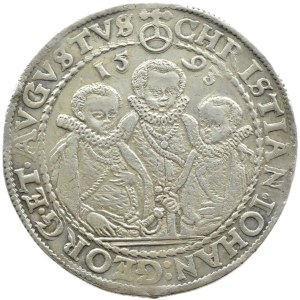 Germany, Saxony, Krystian II, John George I and Augustus, 1593 HB thaler, Dresden