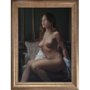 Katarzyna Rekiel, Nude of a model in a salon, 2024