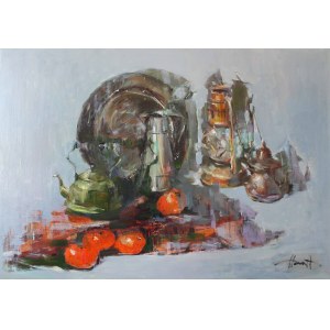 Henadzy Havartsou, Still life with tangerines, 2023
