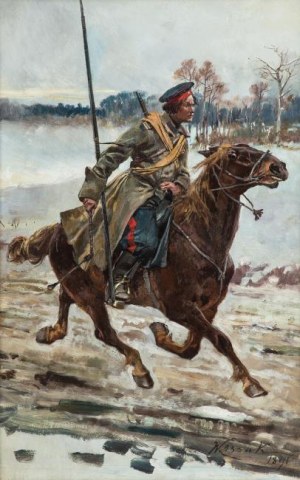 Wojciech Kossak (1856 Paryż - 1942 Kraków), Kozak na koniu, 1891 r.