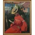 Stanislaw Kuczborski (1881-1971), Woman in a red dress