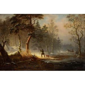 Ehrenfried Wahlqvist (1814 Ystad - 1895 Stockholm), On the hunt, 1860.