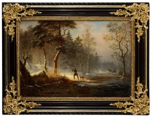Ehrenfried Wahlqvist (1814 Ystad - 1895 Sztokholm), Na polowaniu, 1860 r.