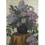Ludwik Stasiak (1858 Bochnia - 1924 tamże), Martwa natura z bzami i zawilcami
