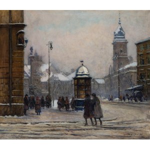 Tadeusz Cieślewski (1870 Warszawa-1956 tamże), Warszawa - widok na Plac Zamkowy