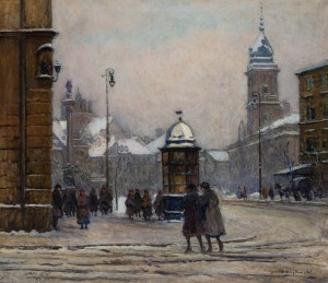 Tadeusz Cieślewski (1870 Warszawa-1956 tamże), Warszawa - widok na Plac Zamkowy