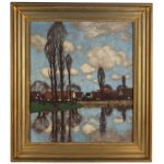 Carl Küstner (1861-1934), Peupliers au bord de l'eau