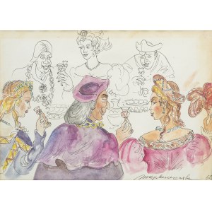 Maja Berezowska (1893 Baranowicze - 1978 Warsaw), Social feast, 1962.