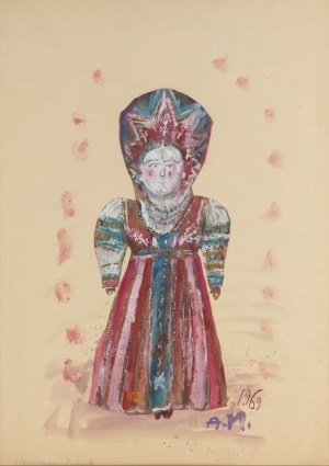 Andrzej Kreütz-Majewski (1936 Brdów-2011 Warszawa), Projekt kostiumu do baletu Petrushka Igora Stravinskyego, 1969 r.