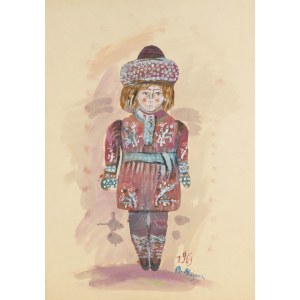 Andrzej Kreütz-Majewski (1936 Brdów-2011 Warszawa), Projekt męskiego kostiumu do baletu Petrushka Igora Stravinskyego, 1969 r.