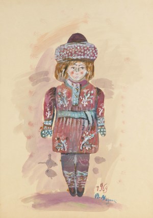 Andrzej Kreütz-Majewski (1936 Brdów-2011 Warszawa), Projekt męskiego kostiumu do baletu Petrushka Igora Stravinskyego, 1969 r.