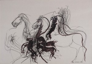 Hugon Lasecki (ur. 1932), Konie, 1990