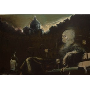 Andrzej Ciesielski (b. 1946), Woman with a bottle of alcohol