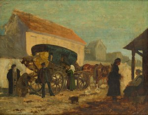 Maksymilian Gierymski (1846 Warszawa - 1874 Bad Reichenhall), Dyliżans w miasteczku