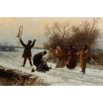 Franciszek Streitt (1839 Brody k. Lwowa - 1890 Monachium), Wypadek w podróży (Wołanie o pomoc)