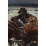 Alfred Wierusz-Kowalski (1849 Suwalki - 1915 Munich), Assault of the Wolves (Dangerous Ride), pre-Or 1895