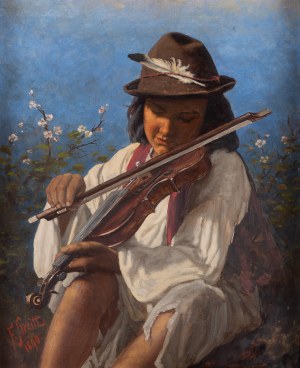 Franciszek Streitt (1839 Brody k. Lwowa - 1890 Monachium), Wiejski skrzypek, 1890